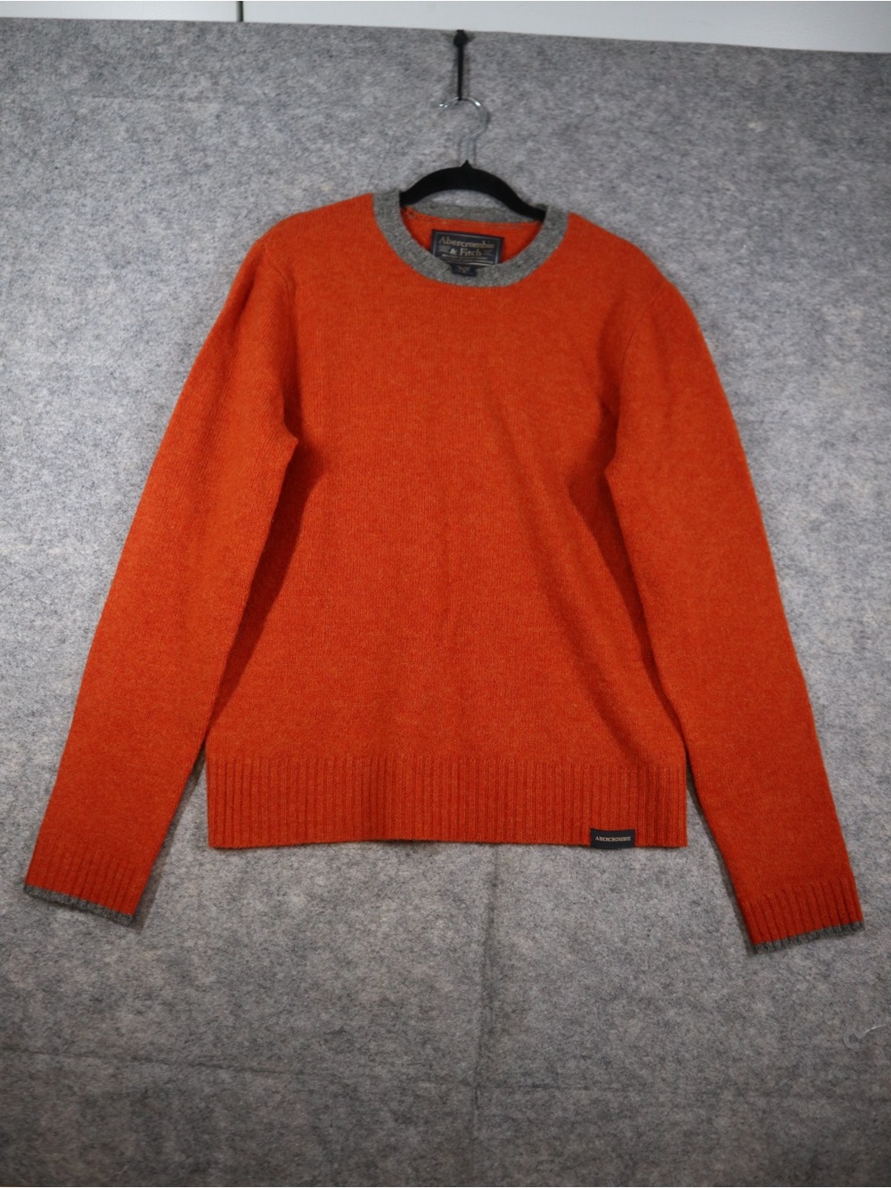 Vintage Abercrombie Wool Sweater Orange Medium Minimalist Cozy Fall Winter